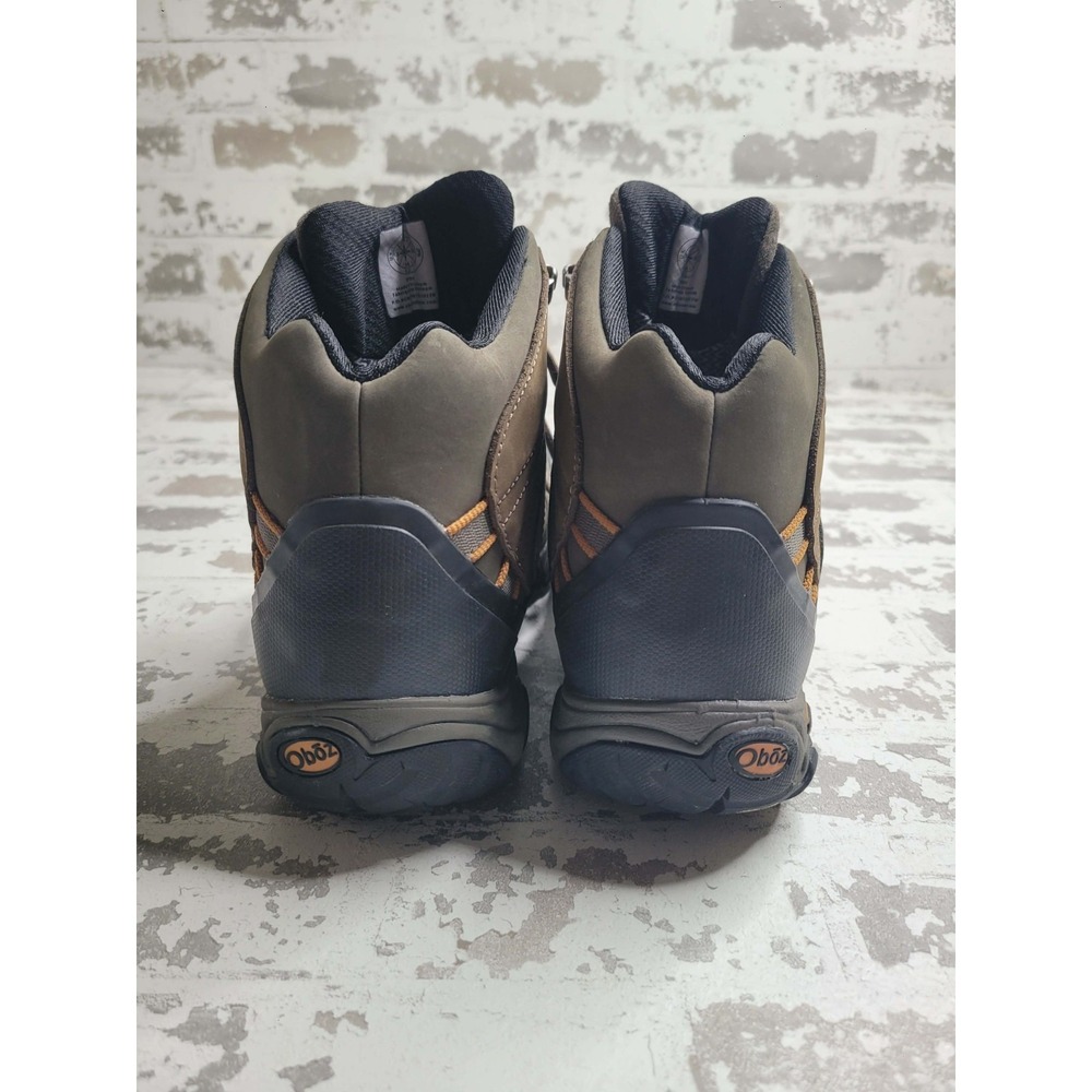 Men's 10.5 W Oboz Bridger Mid B-DRY Sudan Brown Leather Hiking Boots Waterproof - Picture 5 of 8